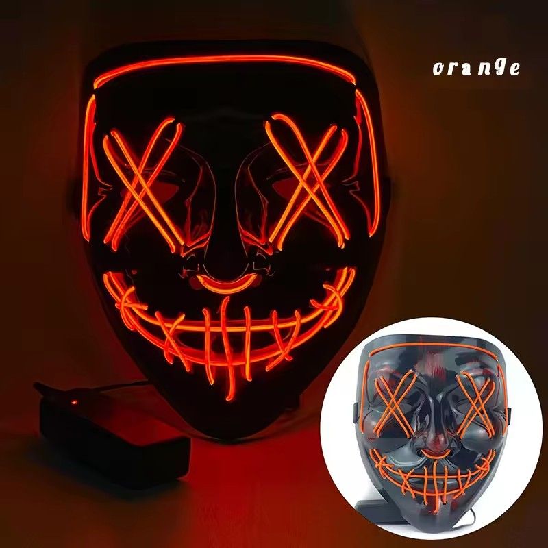 Led Light Emitting Masks Holiday Spooky Dress Up Props Halloween Play Role Masks Masquerade Masks