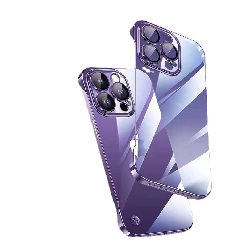 1PC Luxury Plating Ultra Thin Clear iPhone Case For iPhone  Hard Shockproof Transparent Hard Cover