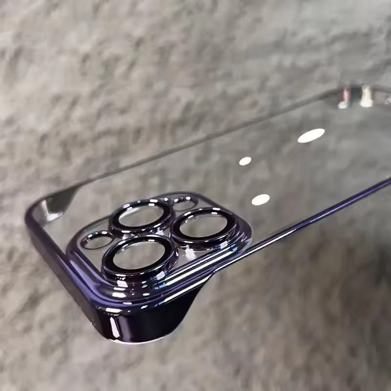 1PC Luxury Plating Ultra Thin Clear iPhone Case For iPhone  Hard Shockproof Transparent Hard Cover
