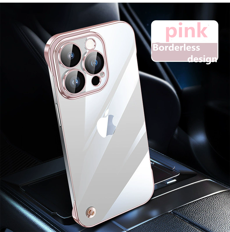 1PC Luxury Plating Ultra Thin Clear iPhone Case For iPhone  Hard Shockproof Transparent Hard Cover