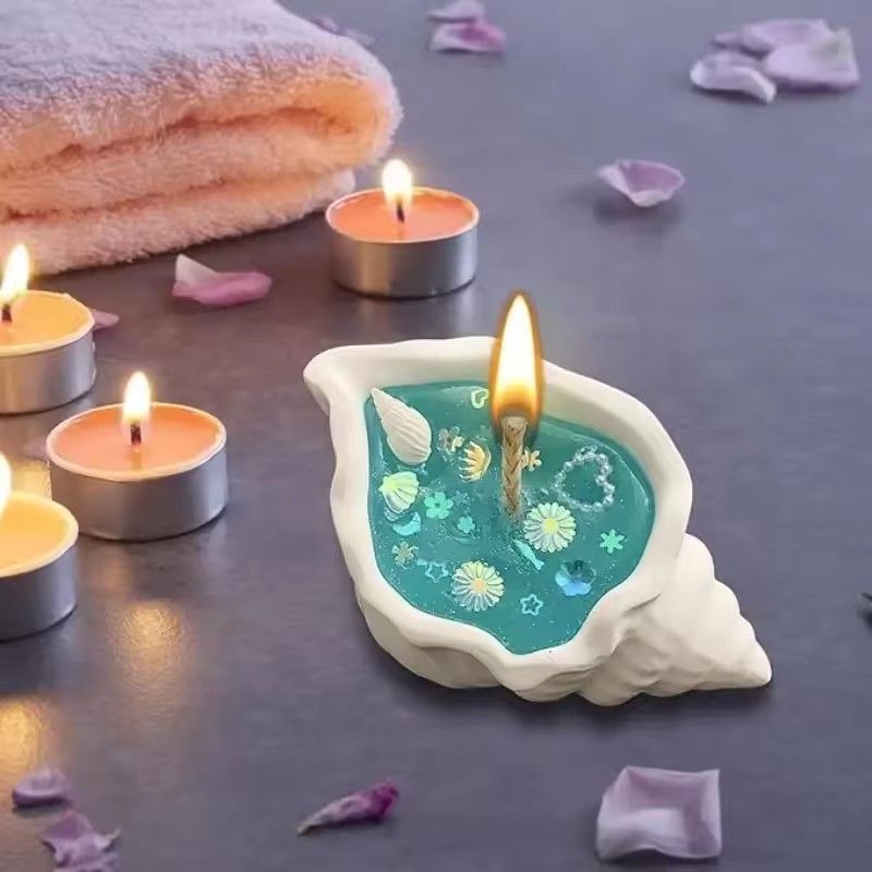 1PC Sea Shell Aromatherapy Candle Creative Starfish Shell Scented Candle Sea Shell Candle Handmade Sea Shell Whirlpool Candles