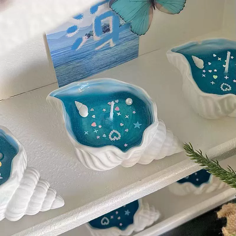 1PC Sea Shell Aromatherapy Candle Creative Starfish Shell Scented Candle Sea Shell Candle Handmade Sea Shell Whirlpool Candles
