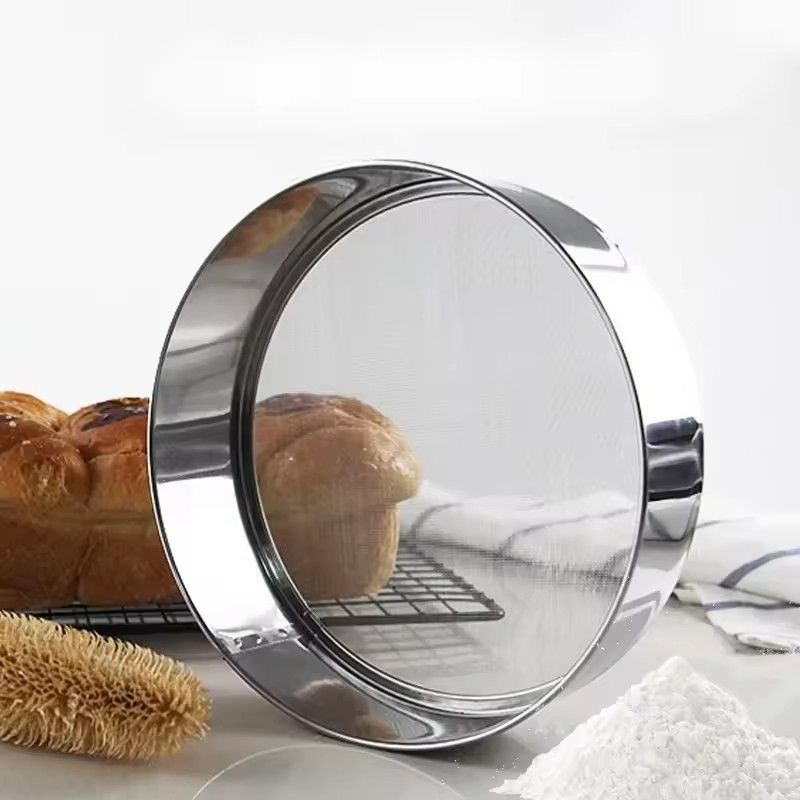 1PC 40 Mesh Stainless Steel Flour Sifter for Baking Handheld Round Mesh Strainer Fine Powder Sieve for Kitchen Cake Accesories