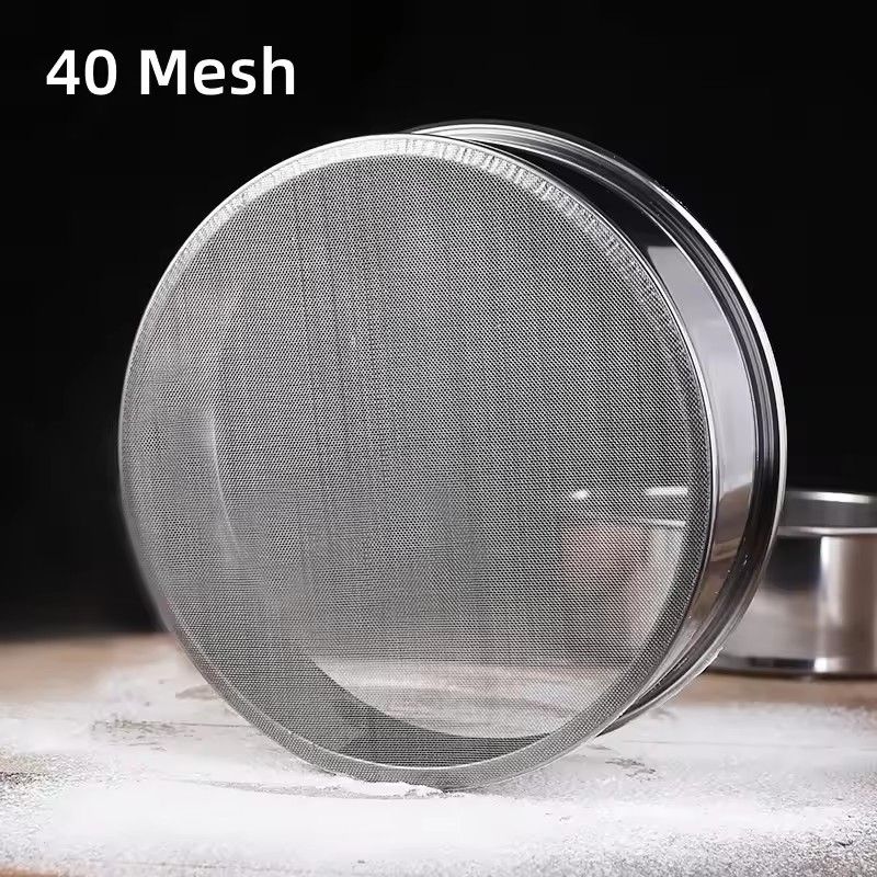 1PC 40 Mesh Stainless Steel Flour Sifter for Baking Handheld Round Mesh Strainer Fine Powder Sieve for Kitchen Cake Accesories