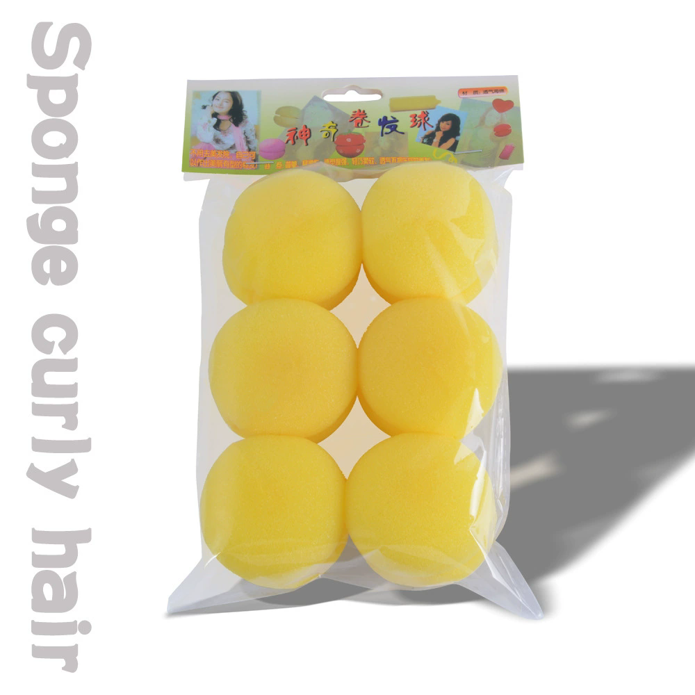 6PCS Lazy Hair Curler Sponge Ball Sleeping No Damage Soft Curling Tool Strawberry Style
