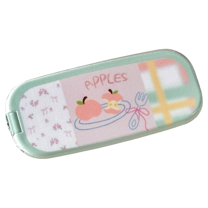 1PC cartoon portable makeup mirror holder, adhesive horizontal and vertical dual-use desktop support, portable flip cover
