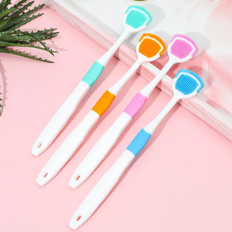 3pcs Tongue Scraper and Coating Cleaning Gel Fresh Remove Oral Odor To Cleaner for Bad Breath Clean B2-1016