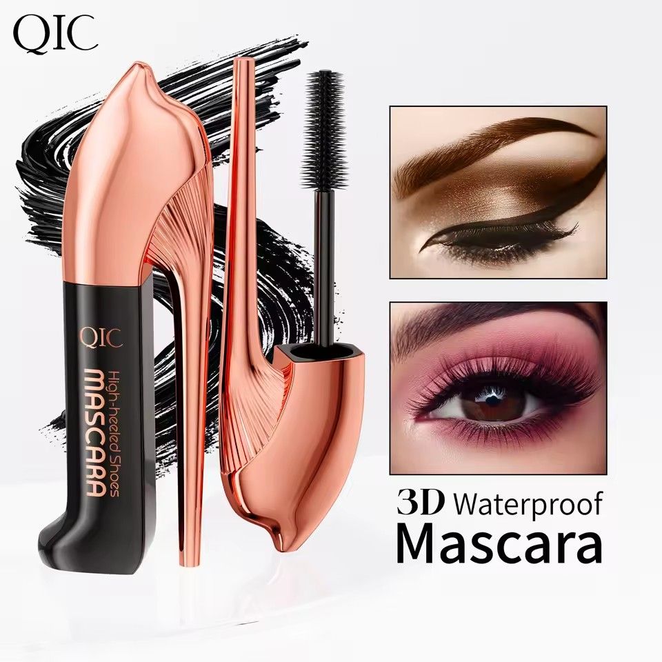 1PC Black mascara waterproof lasting thick black curl is not easy to stain high-heel mascara