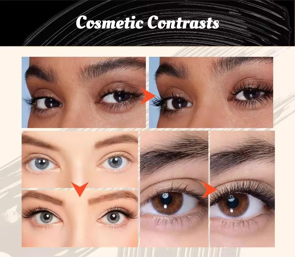 1PC Black mascara waterproof lasting thick black curl is not easy to stain high-heel mascara