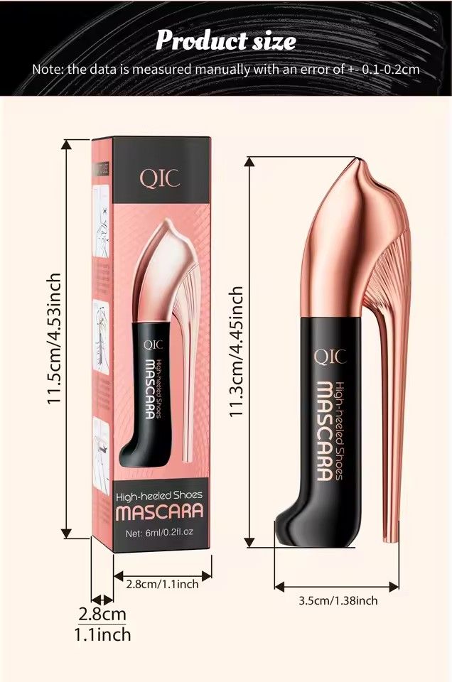 1PC Black mascara waterproof lasting thick black curl is not easy to stain high-heel mascara