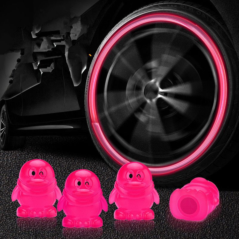 4Pcs Fluorescent Car Tire Valve Caps , Tire Valve Accessories, Luminous Tire Valve Cover, Suitable for Car Truck Motorcycle Bike