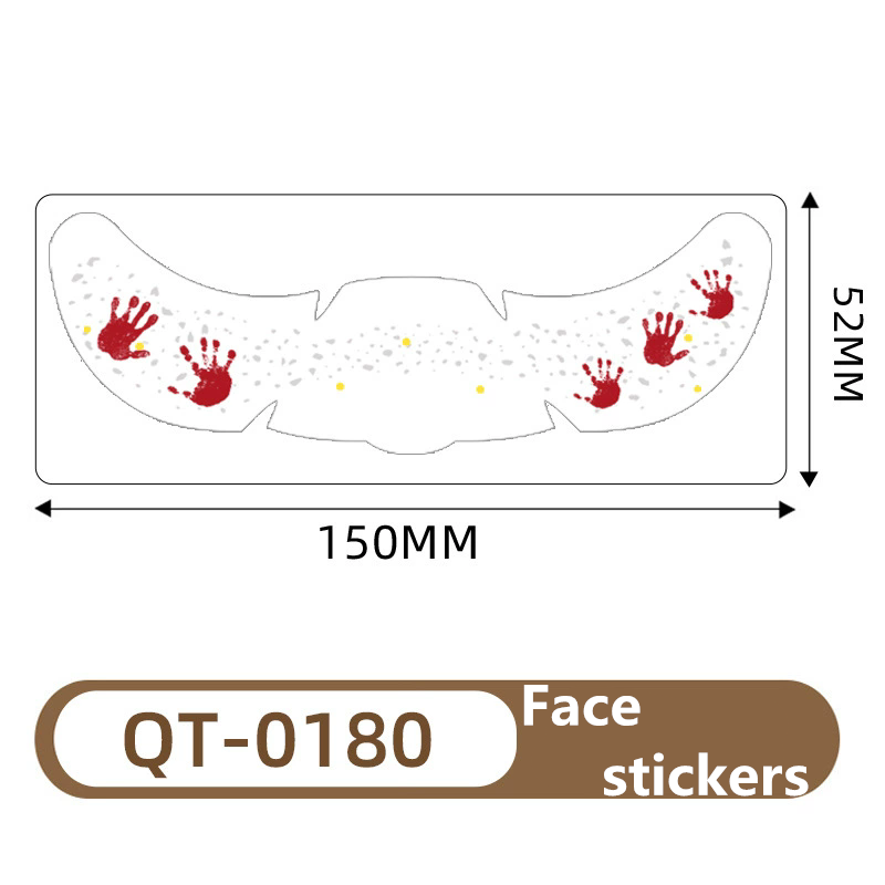 1PC Halloween Waterproof Temporary Face Tattoos Freckle Stickers Fake Body Art Makeup Stickers for Costume Party