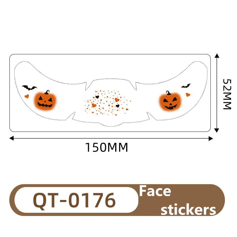 1PC Halloween Waterproof Temporary Face Tattoos Freckle Stickers Fake Body Art Makeup Stickers for Costume Party