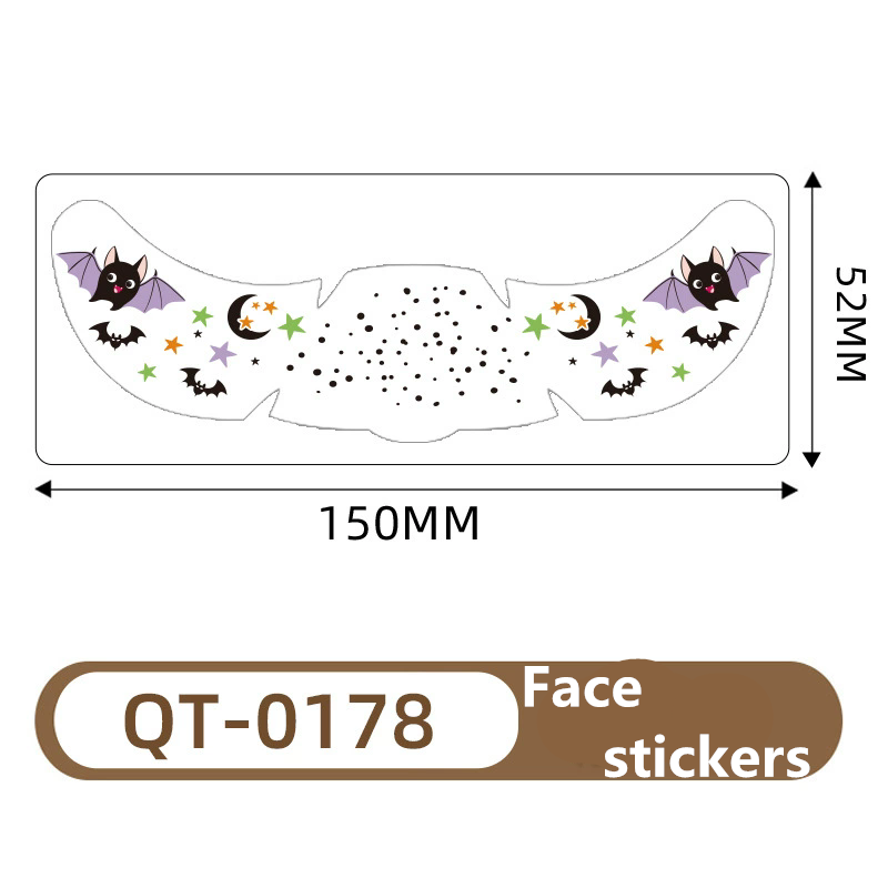 1PC Halloween Waterproof Temporary Face Tattoos Freckle Stickers Fake Body Art Makeup Stickers for Costume Party