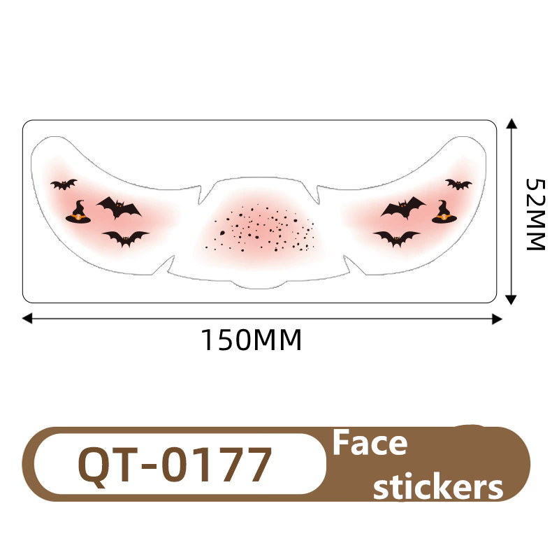1PC Halloween Waterproof Temporary Face Tattoos Freckle Stickers Fake Body Art Makeup Stickers for Costume Party