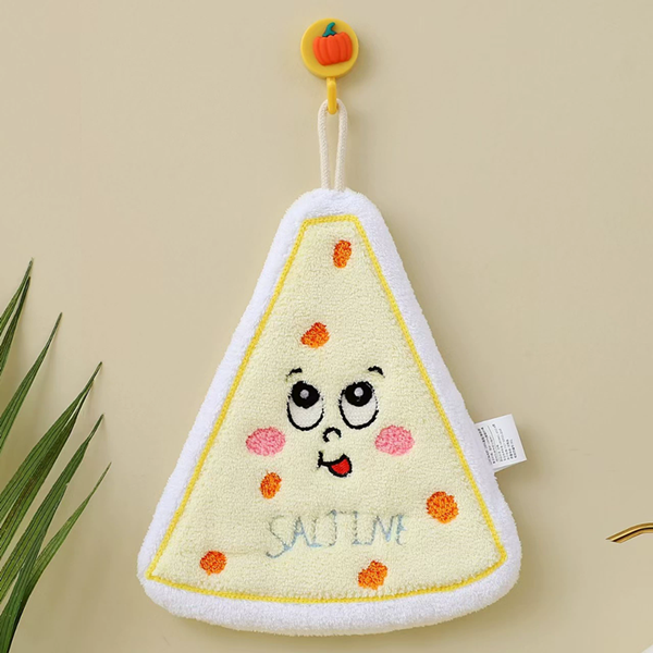 1PC Cute cartoon hand towel hanging thick kitchen hand towel can be hung with household quick drying cloth handkerchief