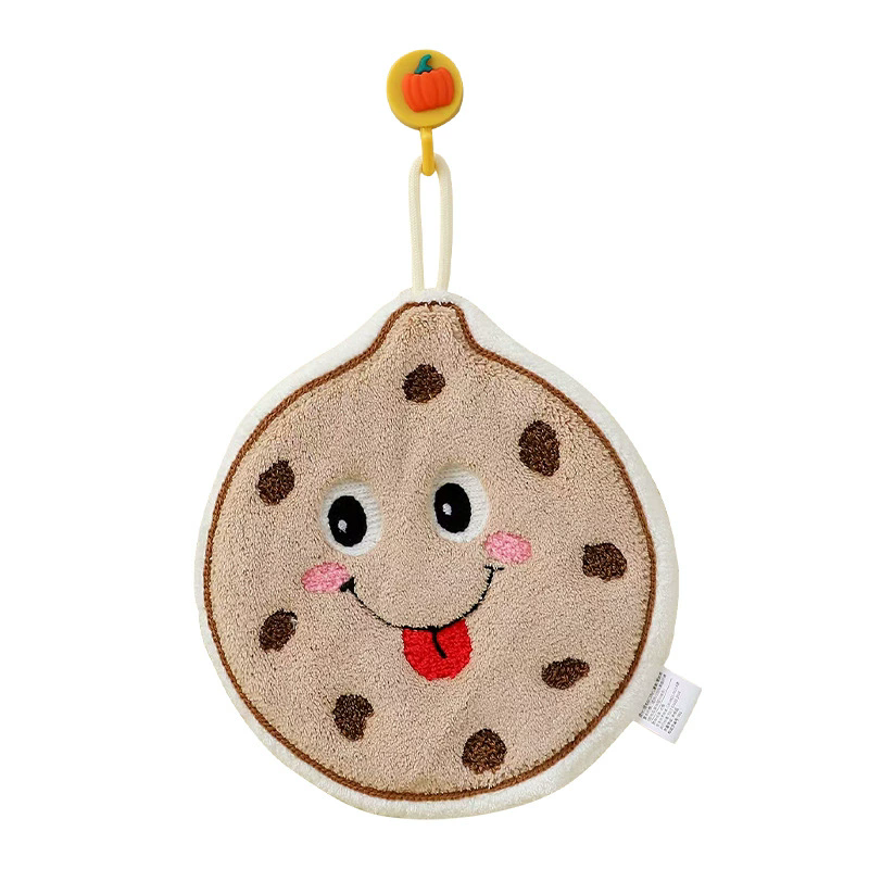 1PC Cute cartoon hand towel hanging thick kitchen hand towel can be hung with household quick drying cloth handkerchief
