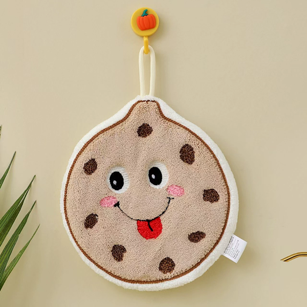 1PC Cute cartoon hand towel hanging thick kitchen hand towel can be hung with household quick drying cloth handkerchief