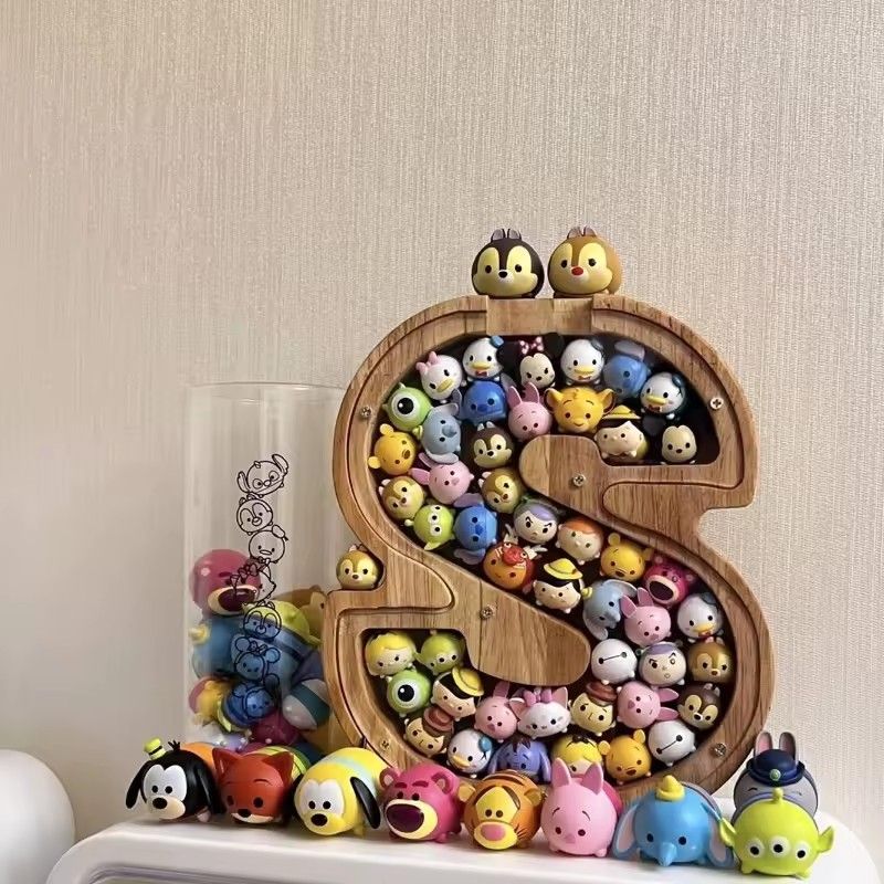 1PC Wooden 26 letter English letter piggy bank, children's toy storage box, transparent acrylic piggy bank