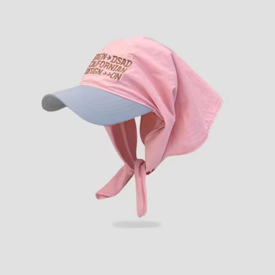1PC Sunscreen Headscarf Hat Color blocked Baseball Hat Outdoor Camping Letter Hat