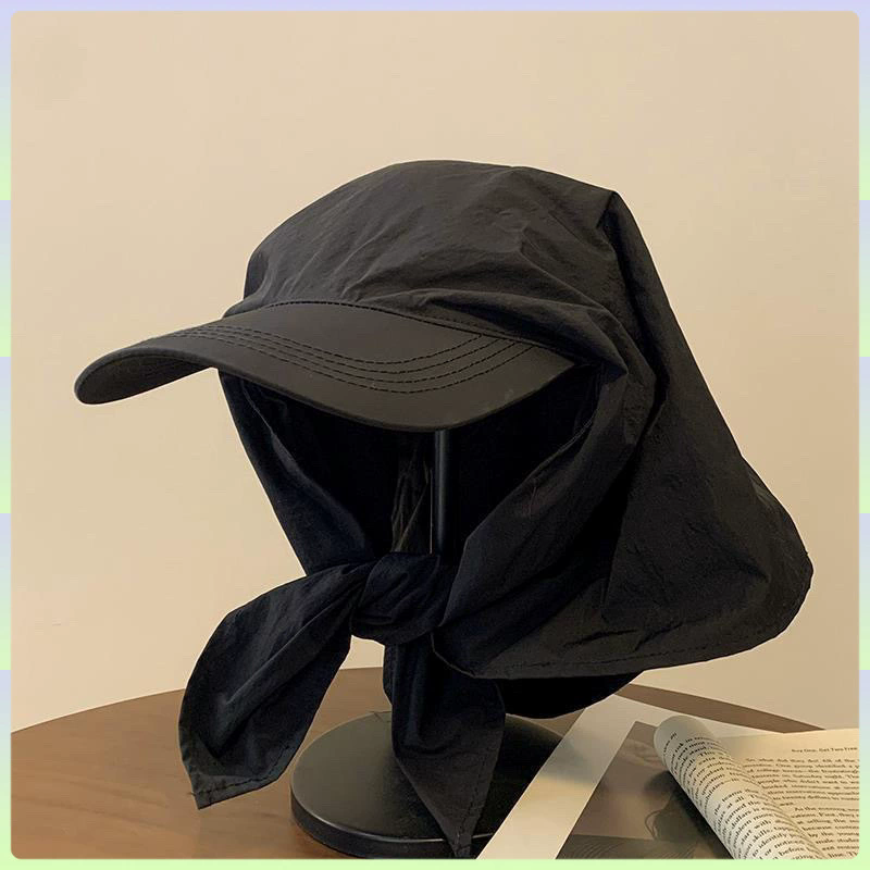 1PC Sunscreen Headscarf Hat Color blocked Baseball Hat Outdoor Camping Letter Hat