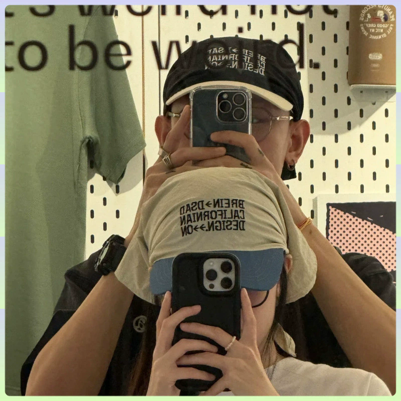 1PC Sunscreen Headscarf Hat Color blocked Baseball Hat Outdoor Camping Letter Hat