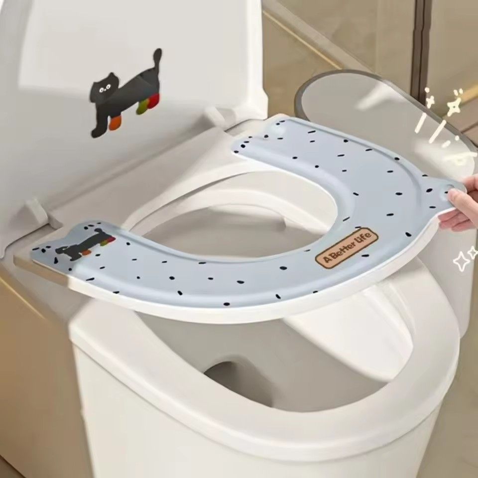 1PC Half pack toilet sticker waterproof adhesive household thick large toilet seat cushion