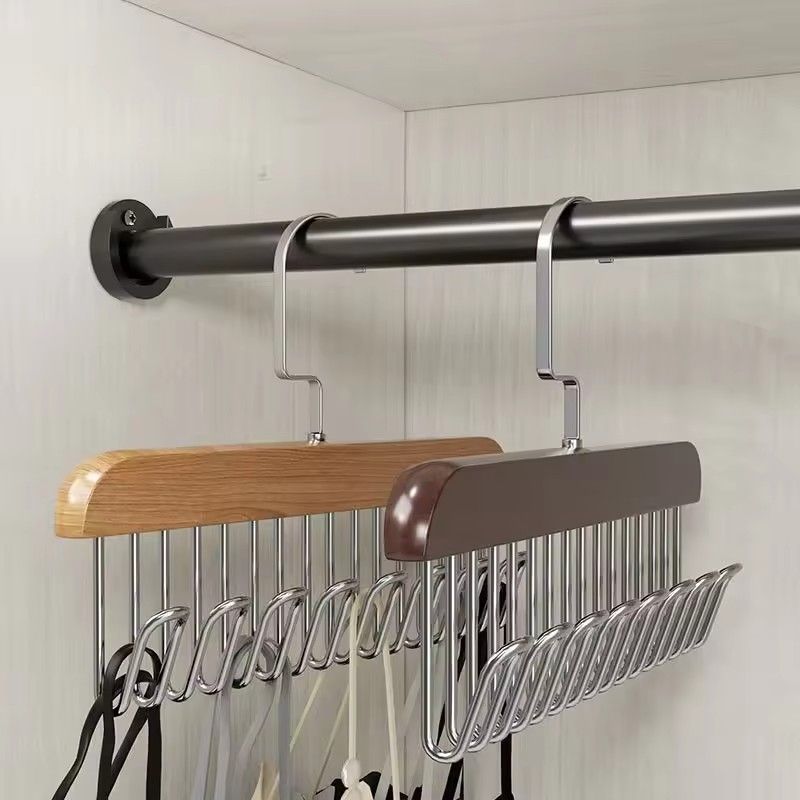 1PC Multi functional Solid Wood Hanger, Wooden Storage Rack, Tie Hook, Clothing Store Hanger