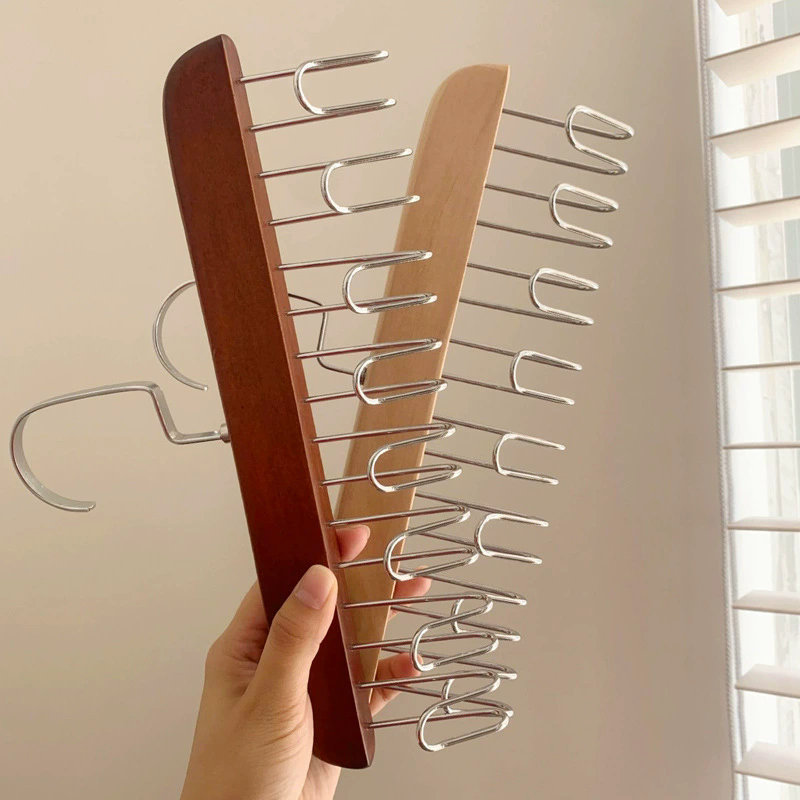 1PC Multi functional Solid Wood Hanger, Wooden Storage Rack, Tie Hook, Clothing Store Hanger