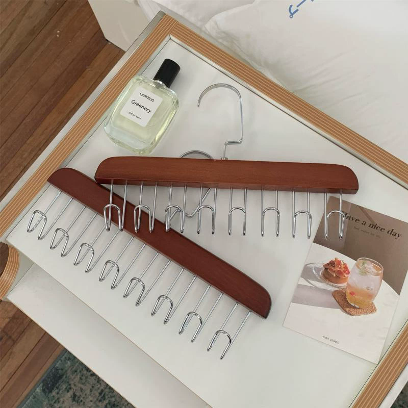 1PC Multi functional Solid Wood Hanger, Wooden Storage Rack, Tie Hook, Clothing Store Hanger