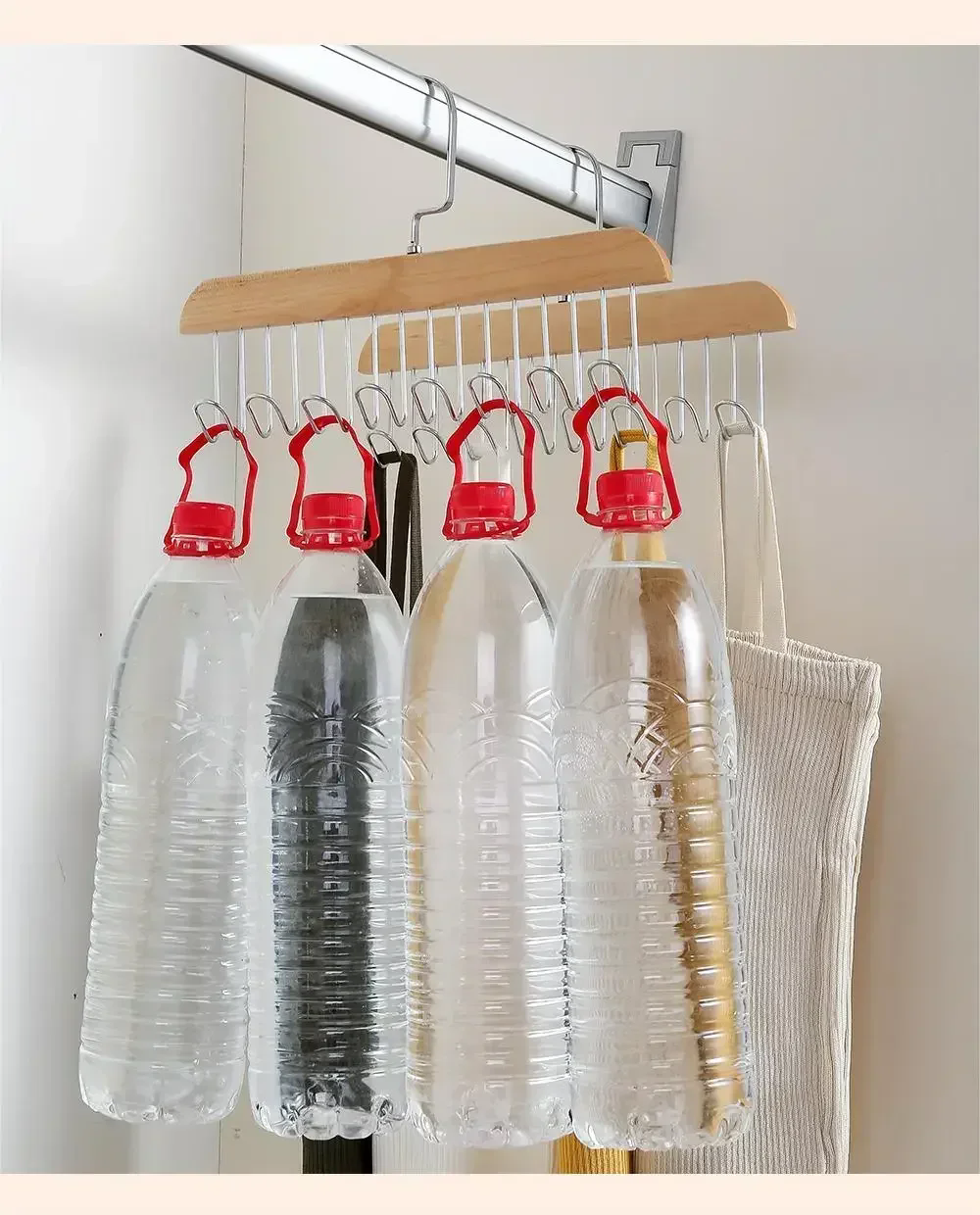1PC Multi functional Solid Wood Hanger, Wooden Storage Rack, Tie Hook, Clothing Store Hanger