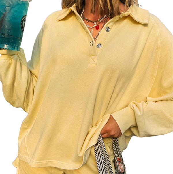 1 Set of solid color loose sports style women's hoodie shorts two-piece set for women