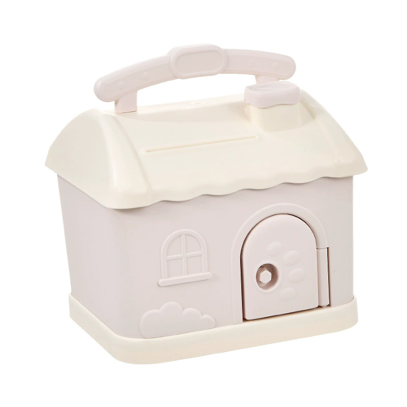 1PC Savings Bank Creative Cartoon Shaped Cute Small House Available for Large Capacity Plastic Savings Bank