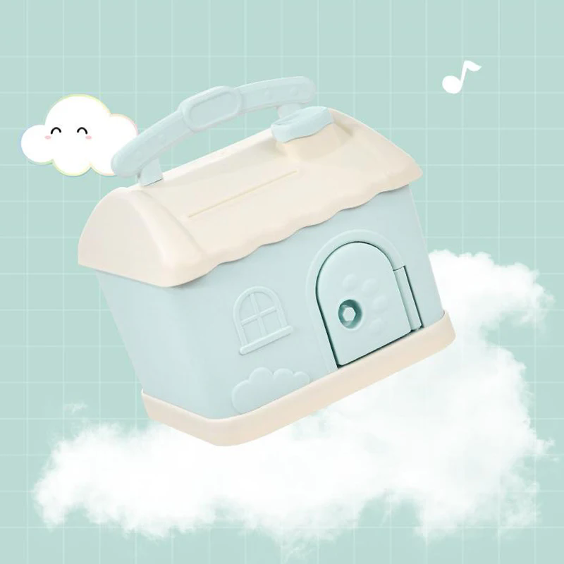 1PC Savings Bank Creative Cartoon Shaped Cute Small House Available for Large Capacity Plastic Savings Bank