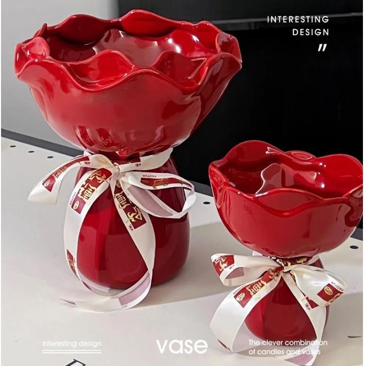 1PC Living room ceramic small vase decoration with high-end feel