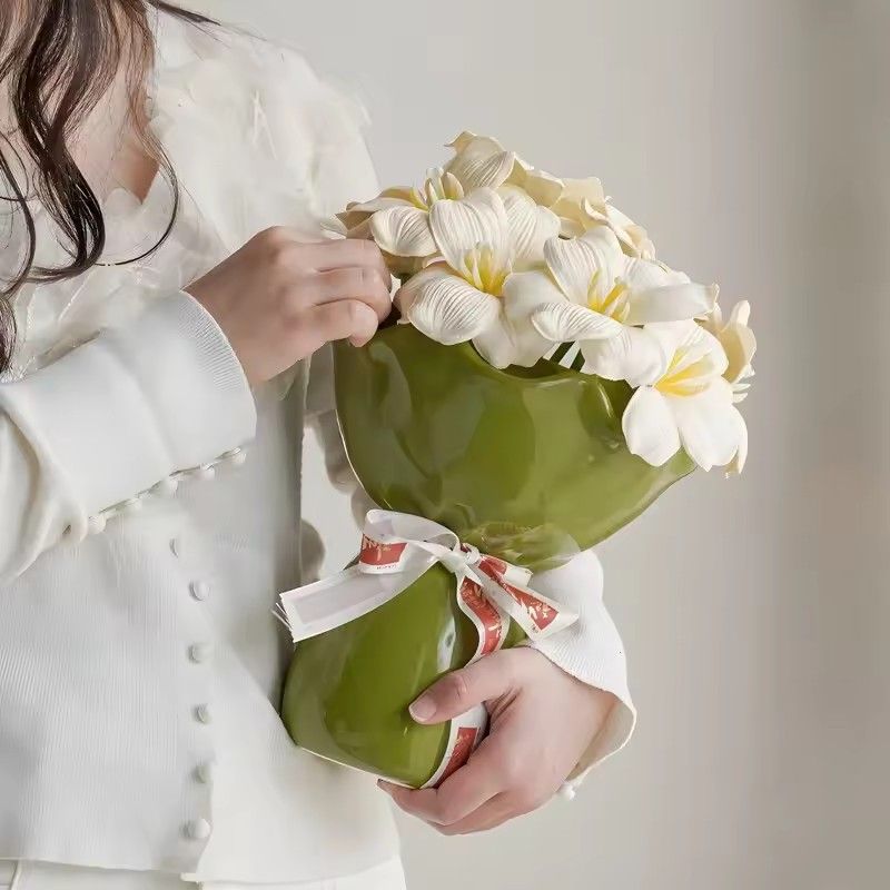 1PC Living room ceramic small vase decoration with high-end feel