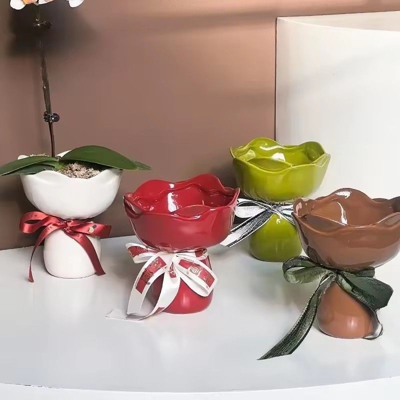 1PC Living room ceramic small vase decoration with high-end feel