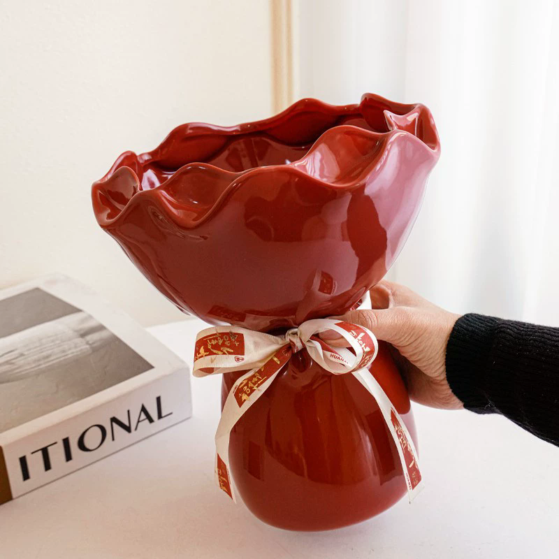 1PC Living room ceramic small vase decoration with high-end feel