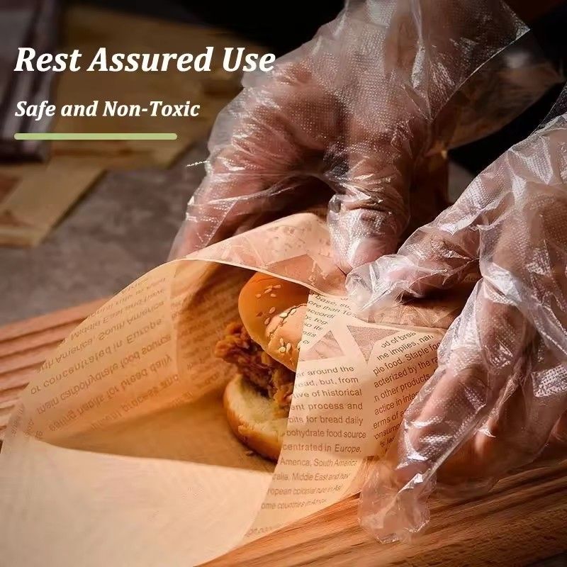 50PCS Oil-Proof Paper Food Wrapping Paper Baking Sandwich Burger Fries Fried Food Wrapping Paper Plate Mat Accessories