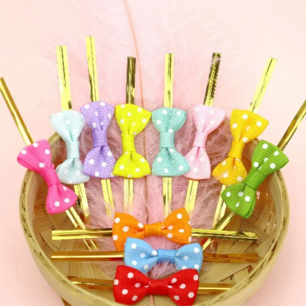100Pcs New DIY Bow Tie Wrapping Golded Wire Bowknot Binding Wire Lollipop Candy Gift Packaging Bags Fastener Sealing Fixed Ties