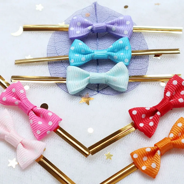 100Pcs New DIY Bow Tie Wrapping Golded Wire Bowknot Binding Wire Lollipop Candy Gift Packaging Bags Fastener Sealing Fixed Ties