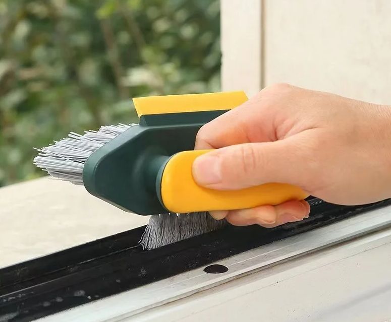 1pc Multifunctional Vacuum Brush, Sludge Cleaner For Floor Tiles And Bathroom Corner, 3-in-1 Hand Cleaner