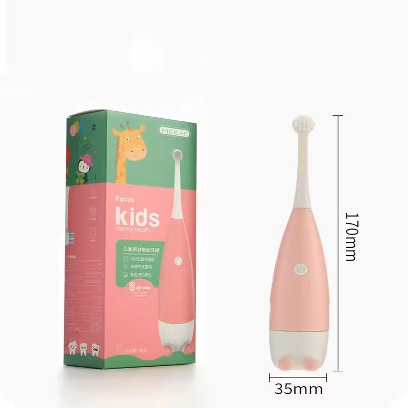 Electric Toothbrush for Kids, Soft Brushes, Cute Cartoon Penguin, Replaces Brush Head, Oral Hygiene Care C-651
