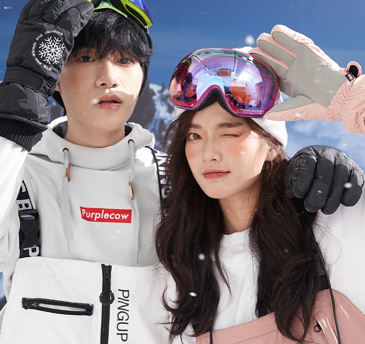 Ski Gloves, Cycling Carm Gloves, Fashionable Velvet Waterproof Couple Gloves, Women's Waterproof Warm Gloves With Touch Screen
