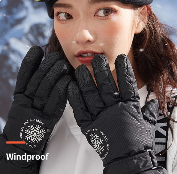 Ski Gloves, Cycling Carm Gloves, Fashionable Velvet Waterproof Couple Gloves, Women's Waterproof Warm Gloves With Touch Screen