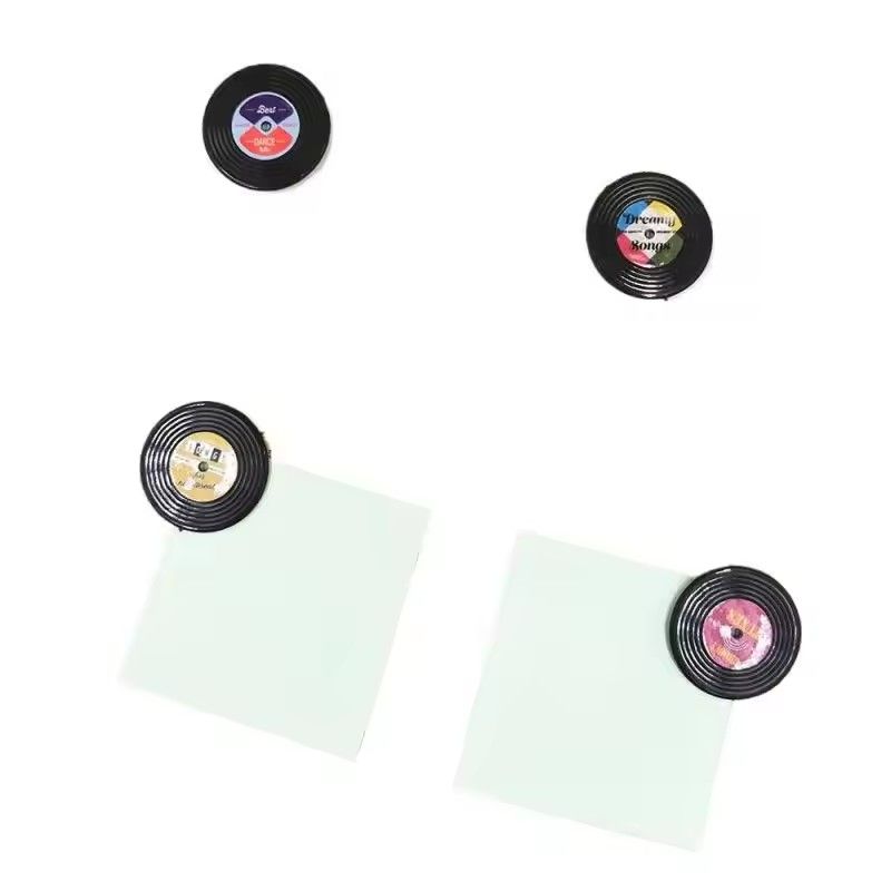 Package of 4 units message board, reminder, fridge sticker, creative turntable, fridge magnet for home and kitchen decoration