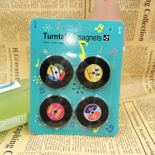 Package of 4 units message board, reminder, fridge sticker, creative turntable, fridge magnet for home and kitchen decoration