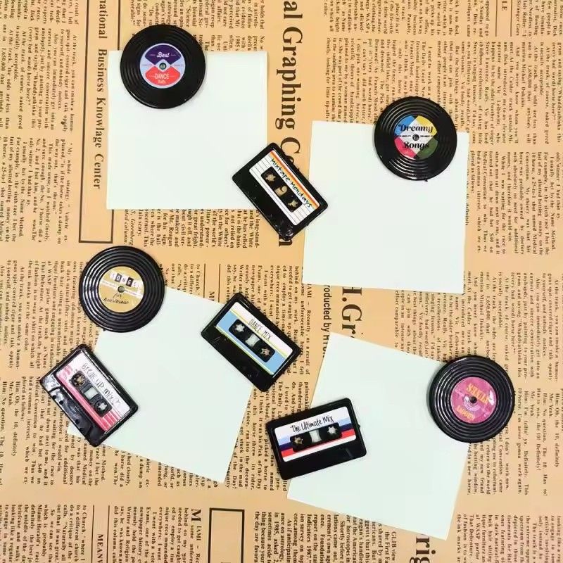 Package of 4 units message board, reminder, fridge sticker, creative turntable, fridge magnet for home and kitchen decoration