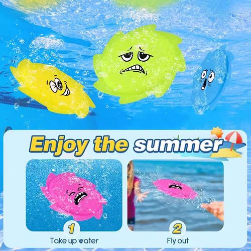 Water Frisbee for Children Aged 4 to 8, fun Toys for Swimming Pools and Beaches, Outdoor Games for The Whole Family in Summer