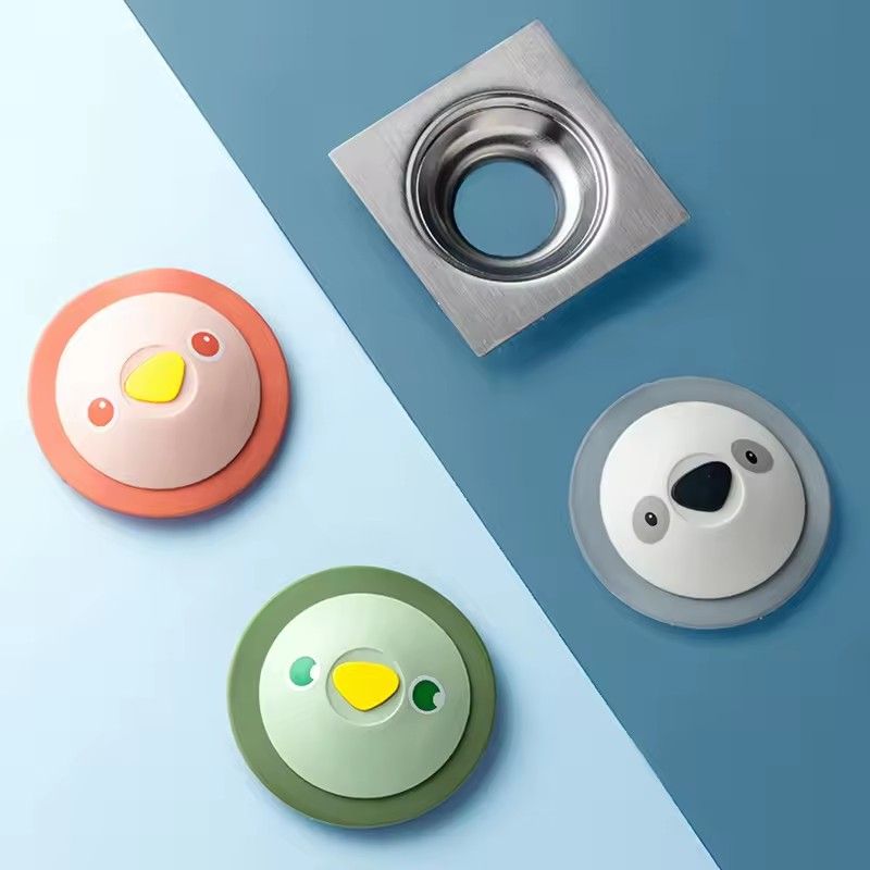 1pc Press Type Silicone Floor Drainage Cover, for Home, Bathroom, Kitchen, Sewer, Deodorant, Sink, Hair Filter